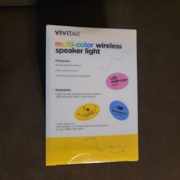 Vivitar Multi-Color Wireless Speaker Light - Picture 6 of 10